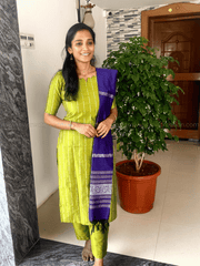 Premium Olive Green Raw Silk Salwar Set-PI : ICP00197*