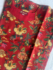 Crimson Bloom Cotton Kurthi-PI : ICK00135