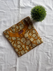 Mustard Lotus Cotton Kurthi-PI : ICK00136