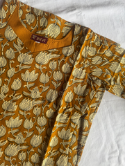 Mustard Lotus Cotton Kurthi-PI : ICK00136