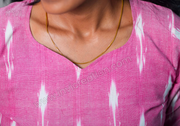 Pink Pure Cotton Ikat Print Kurthi-PI : ICK00129