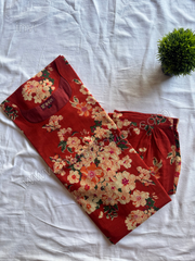 Rust Red Floral Cotton Kurthi Set-PI : ICC00065