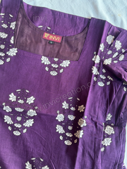 Purple Bloom Cotton Kurthi Set-PI : ICC00066