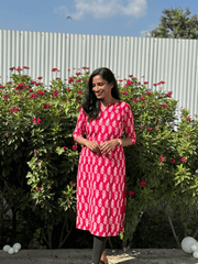 Elegant Pink Floral Kurthi-PI : ICK00141*