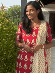 Maroon Paisley Print Cotton Salwar Set-PI : ICS00180