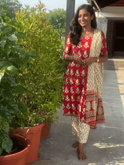 Maroon Paisley Print Cotton Salwar Set-PI : ICS00180