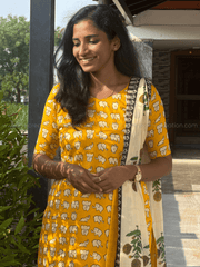 Yellow Gajra Cotton Salwar Set-PI : ICS00179