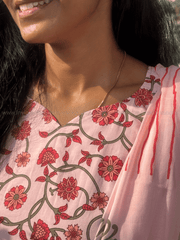 Blush Pink Floral Print Cotton Salwar Set-PI : ICS00181