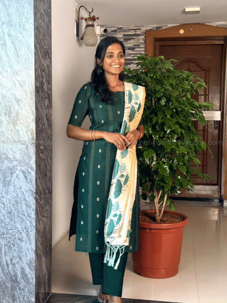 Premium Bottle Green Silk Salwar Suit Set-PI : ICP00188*