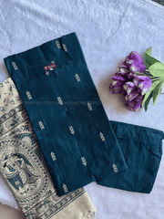 Premium Deep Teal Raw Silk Kurta Set-PI : ICP00192*