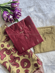 Premium Wine Raw Silk Salwar Set-PI : ICP00196*