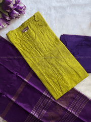 Premium Raw Silk Olive Green Checks Salwar Set-PI : ICP00199*