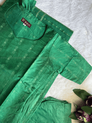 Premium Katan Silk Emerald Green Salwar Suit Set-PI : ICP00201*