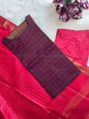Premium Maheshwari Silk Salwar Set – Ruby Royale-PI : ICP00206*