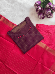 Premium Maheshwari Silk Salwar Set – Ruby Royale-PI : ICP00206*
