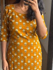 Golden Bud Cotton Kurthi-PI : ICK00137