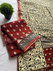 Maroon Lotus Cotton Salwar Suit Set-PI : ICS00157