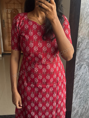 Wine Buti Printed Pure Cotton Kurthi Set-PI : ICC00070