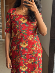 Crimson Bloom Cotton Kurthi-PI : ICK00135