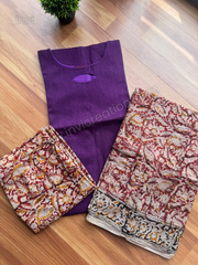 Premium Purple Cotton Ethnic Wear Set-PI : ICS00146