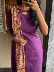 Premium Purple Cotton Ethnic Wear Set-PI : ICS00146