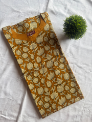 Mustard Lotus Cotton Kurthi-PI : ICK00136