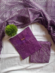 Purple Bandhani Print Cotton Salwar Suit-PI : ICS00154