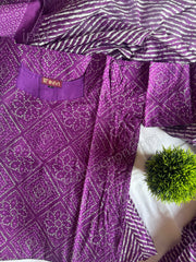 Purple Bandhani Print Cotton Salwar Suit-PI : ICS00154