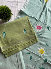 Mint Bloom Cotton Salwar Suit Set-PI : ICS00158