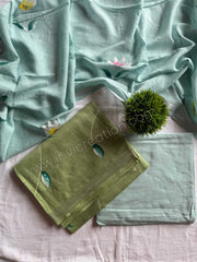 Mint Bloom Cotton Salwar Suit Set-PI : ICS00158