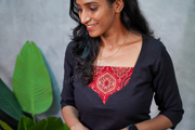 Women's Black Pure Cotton Kurthi Set-PI : ICC00063