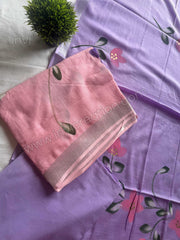 Lavender Bloom Cotton Salwar Suit Set-PI : ICS00156