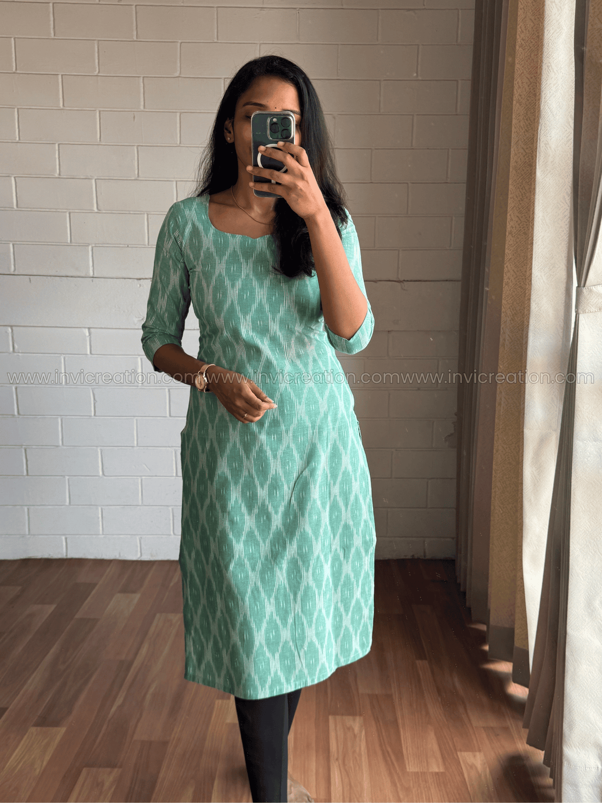 Mint Breeze Printed Kurthi-PI : ICK00151*