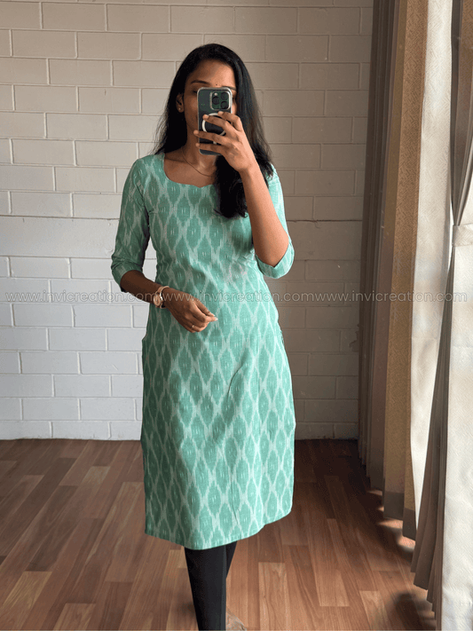 Mint Breeze Printed Kurthi-PI : ICK00151*