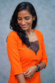 Premium Pure Cotton Orange Kurthi Set-PI : ICC00064