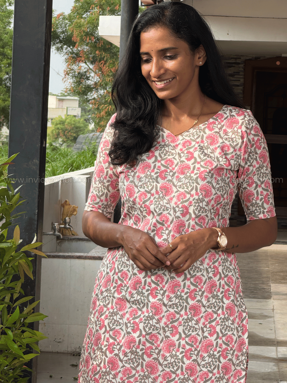 Rosevine Floral Kurthi Set-PI : ICC00074*