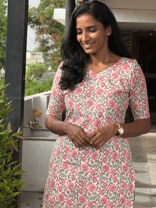 Rosevine Floral Kurthi Set-PI : ICC00074*