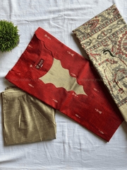 Premium Kalamkari Raw Silk Salwar Set-PI : ICP00183*