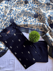 Premium Navy Blue Silk Printed Salwar Set-PI : ICP00184*