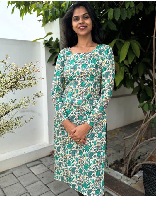 Jade Bloom Kurthi-PI : ICK00085